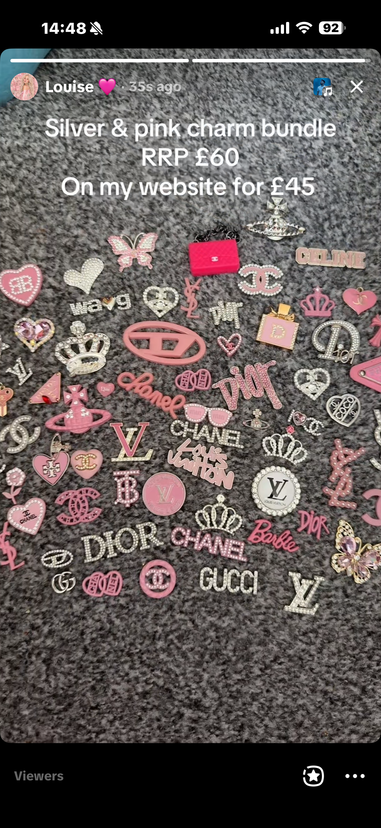 Pink & silver charm bundle
